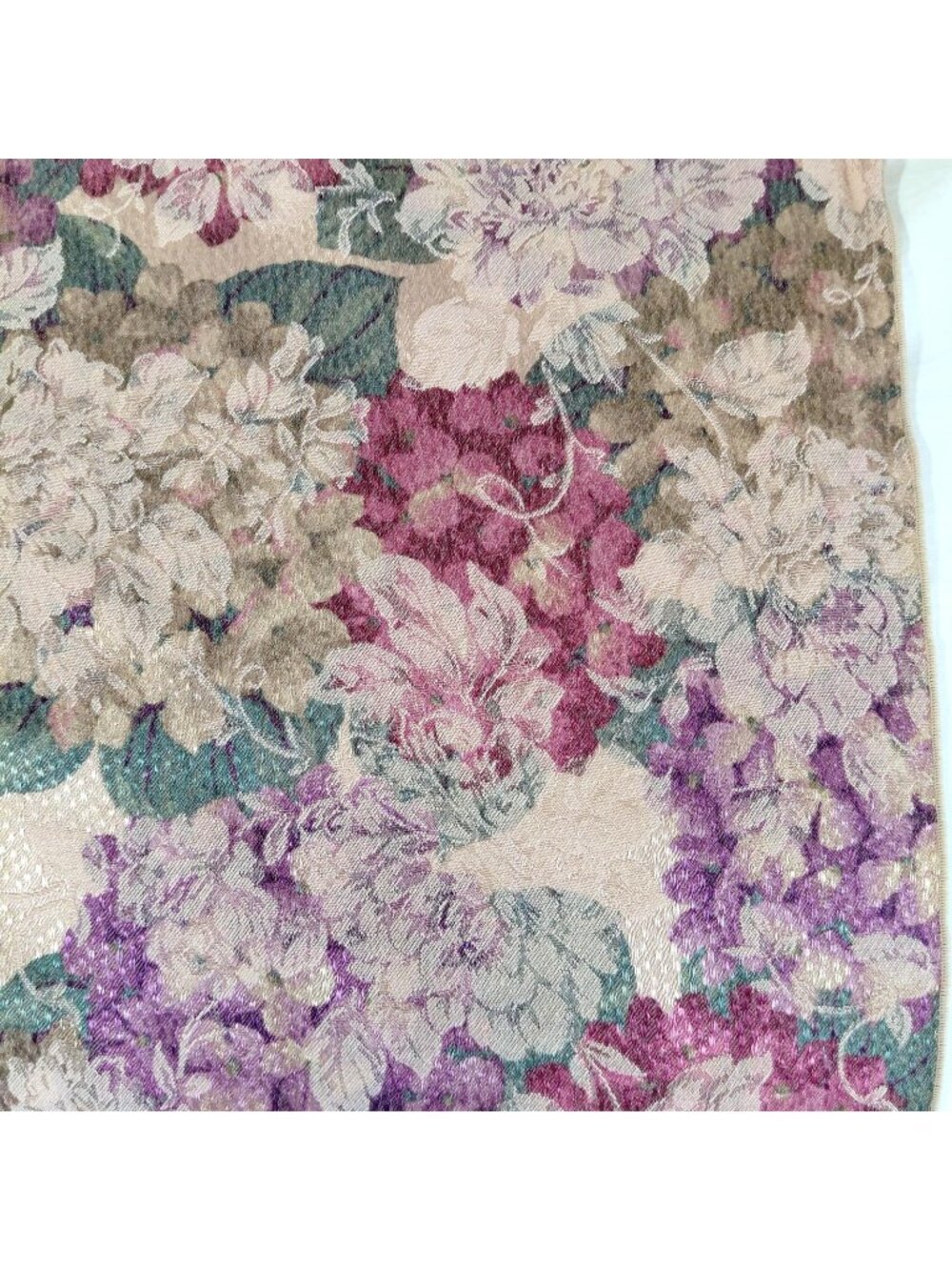 Pink Floral Woven Jacquard Tablecloth 80x54 Rectangle Traditional Flowers Dining